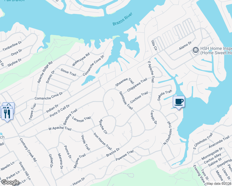 map of restaurants, bars, coffee shops, grocery stores, and more near 4000 Seminole Trail in Granbury