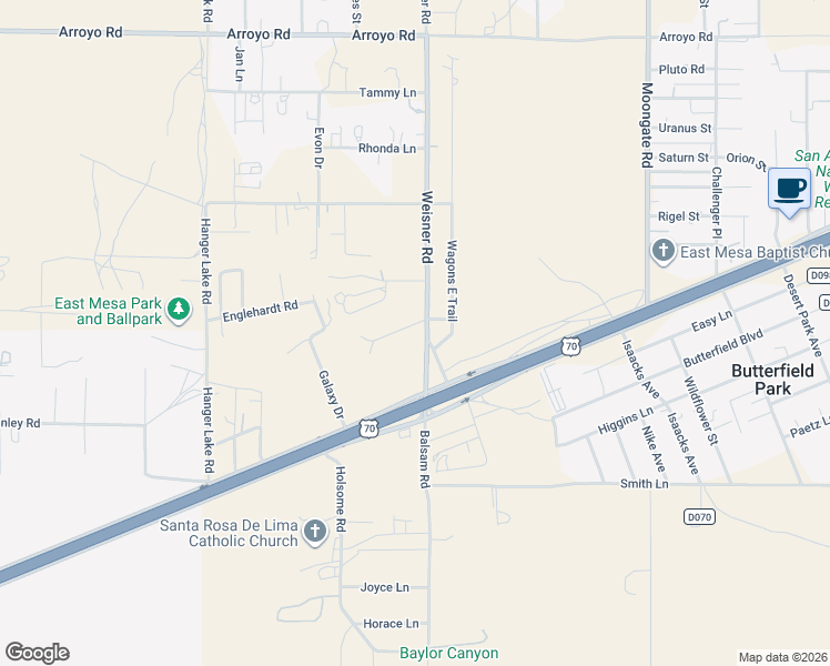 map of restaurants, bars, coffee shops, grocery stores, and more near 9060-9098 Red Roof Court in Las Cruces