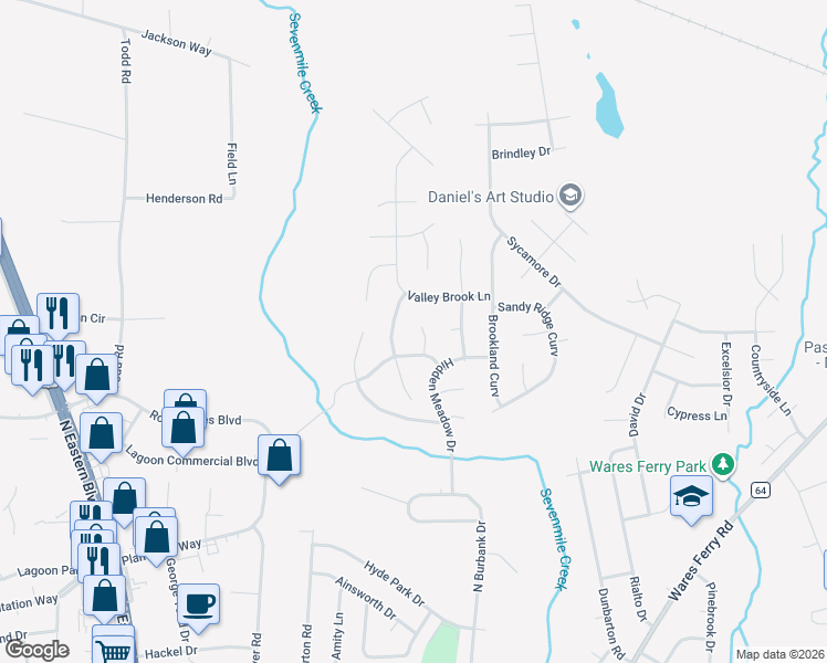 map of restaurants, bars, coffee shops, grocery stores, and more near 1227 Sweetwood Court in Montgomery