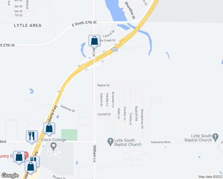 map of restaurants, bars, coffee shops, grocery stores, and more near 3618 Scranton Lane in Abilene