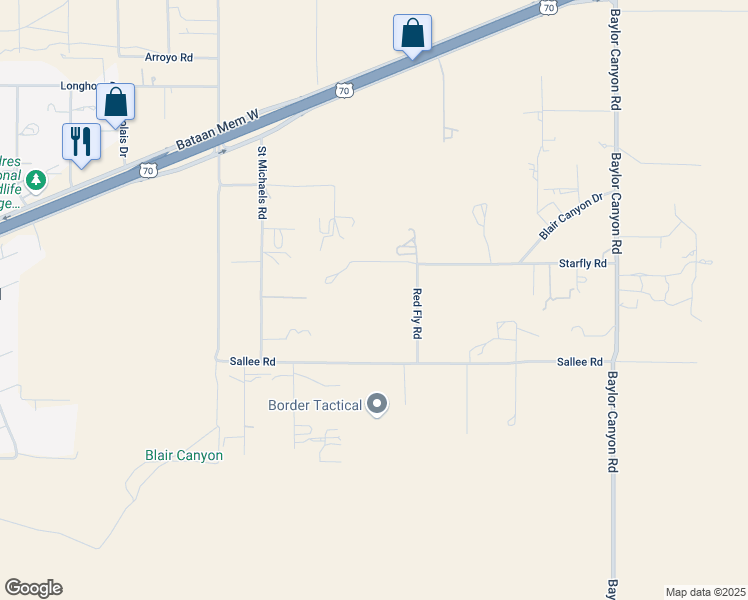 map of restaurants, bars, coffee shops, grocery stores, and more near 10000 Starfly Road in Las Cruces