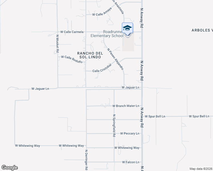 map of restaurants, bars, coffee shops, grocery stores, and more near 16840 West Jaguar Lane in Marana