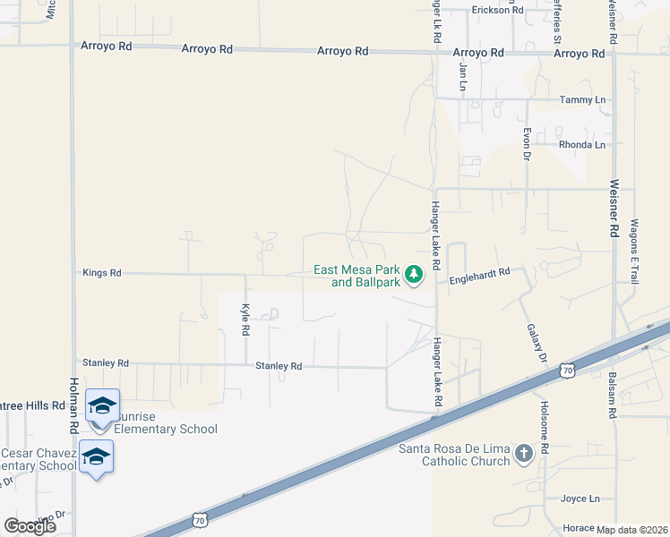 map of restaurants, bars, coffee shops, grocery stores, and more near 6439 Queen Ann Court in Las Cruces
