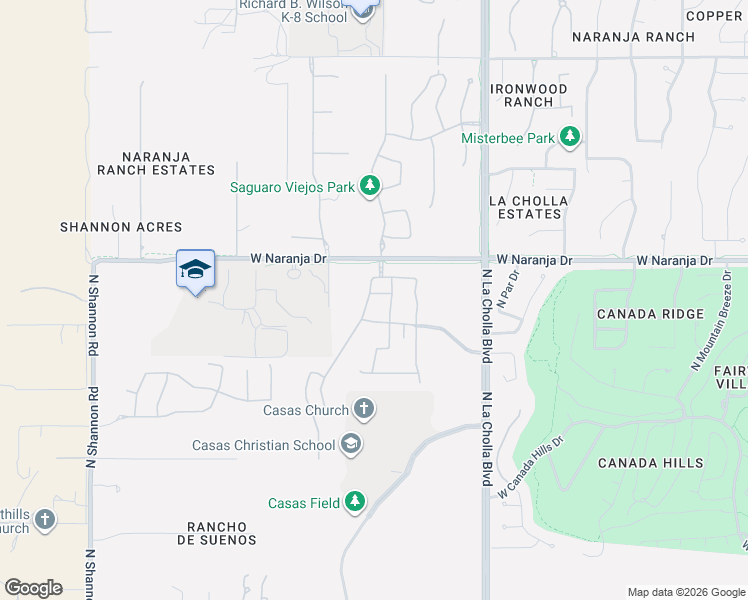 map of restaurants, bars, coffee shops, grocery stores, and more near 11141 North Hydrus Avenue in Oro Valley