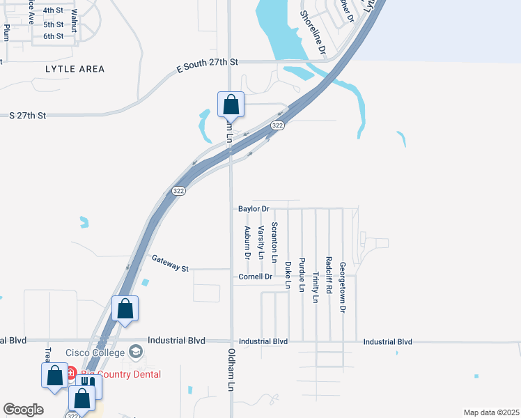 map of restaurants, bars, coffee shops, grocery stores, and more near 1101 Baylor Drive in Abilene