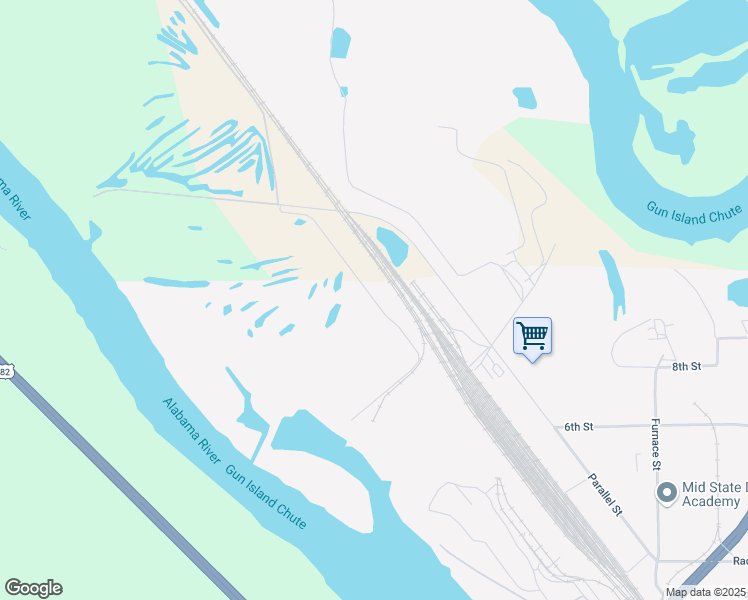 map of restaurants, bars, coffee shops, grocery stores, and more near State Dock Road in Montgomery