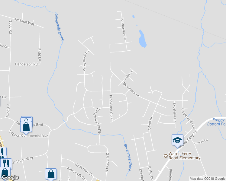 map of restaurants, bars, coffee shops, grocery stores, and more near 856 Brookland Curve in Montgomery