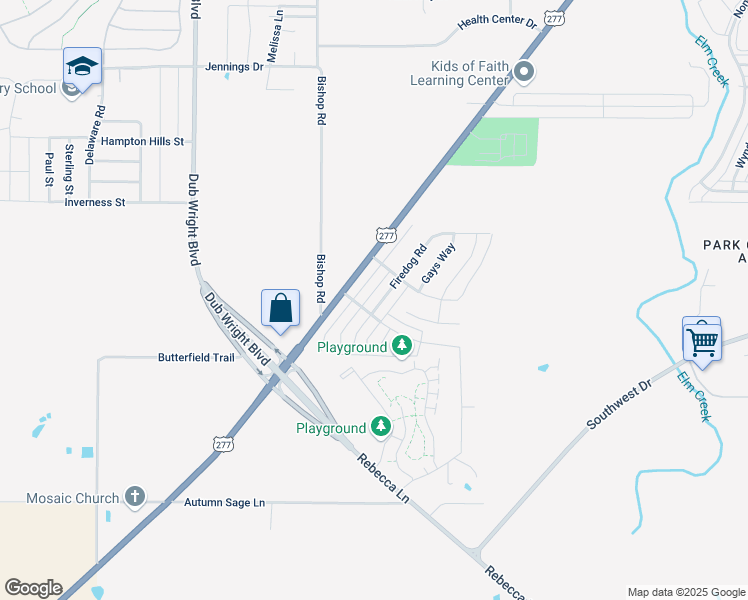 map of restaurants, bars, coffee shops, grocery stores, and more near 3542 Firedog Road in Abilene