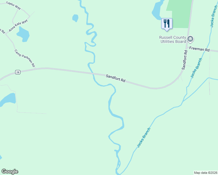 map of restaurants, bars, coffee shops, grocery stores, and more near 4221-4267 Sandfort Road in Phenix City