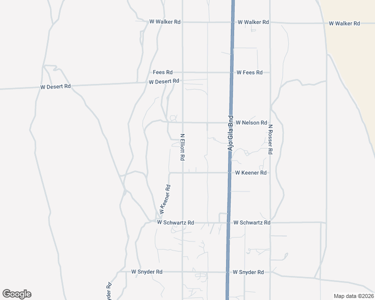 map of restaurants, bars, coffee shops, grocery stores, and more near 2860 North Elliott Road in Ajo