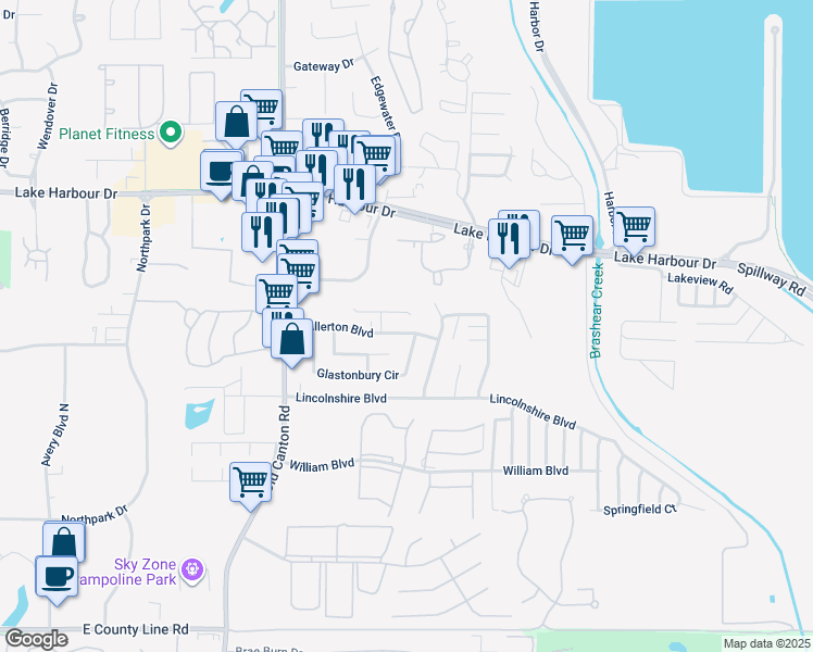 map of restaurants, bars, coffee shops, grocery stores, and more near 762 Wicklow Place in Ridgeland