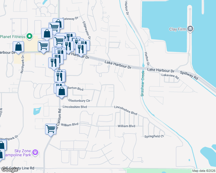map of restaurants, bars, coffee shops, grocery stores, and more near 153 Ripon Court in Ridgeland
