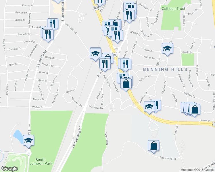 map of restaurants, bars, coffee shops, grocery stores, and more near 126 Torch Hill Road in Columbus