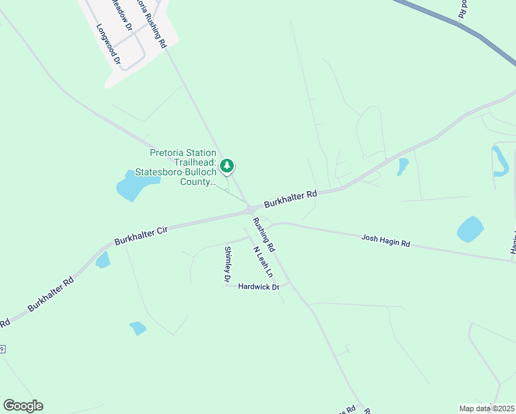 map of restaurants, bars, coffee shops, grocery stores, and more near 8497 Burkhalter Road in Statesboro