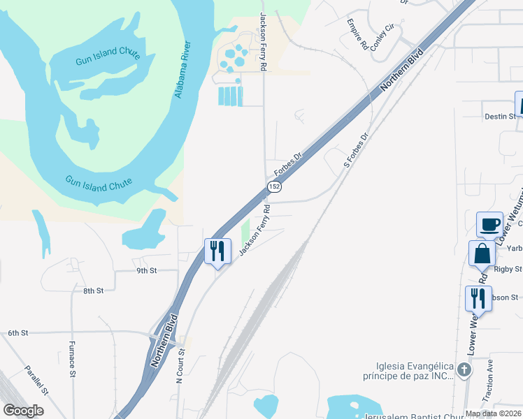 map of restaurants, bars, coffee shops, grocery stores, and more near in Montgomery