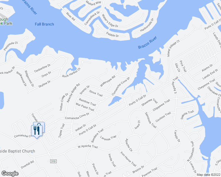 map of restaurants, bars, coffee shops, grocery stores, and more near 1205 Mountainside Drive in Granbury