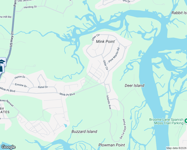 map of restaurants, bars, coffee shops, grocery stores, and more near Needlegrass Drive in Beaufort