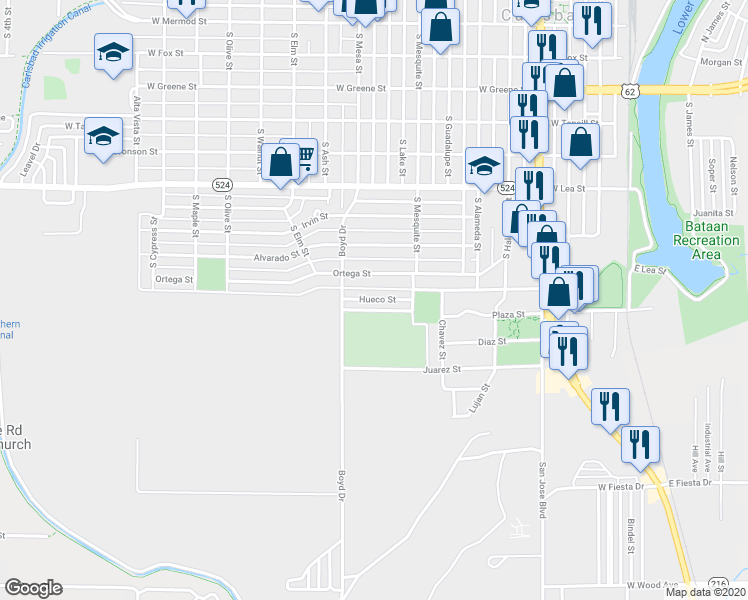 map of restaurants, bars, coffee shops, grocery stores, and more near 967 Hueco Street in Carlsbad