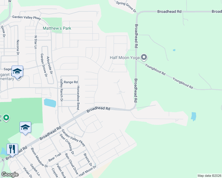 map of restaurants, bars, coffee shops, grocery stores, and more near 5069 April Lane in Waxahachie