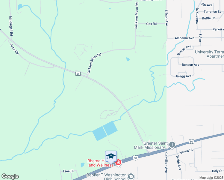 map of restaurants, bars, coffee shops, grocery stores, and more near 508 Pleasant Springs Drive in Tuskegee