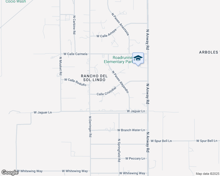 map of restaurants, bars, coffee shops, grocery stores, and more near 16840 West Calle Cristobal in Marana