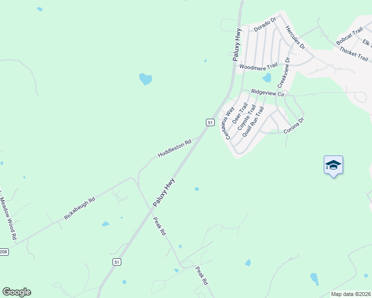 map of restaurants, bars, coffee shops, grocery stores, and more near 2535 Huddleston Road in Granbury