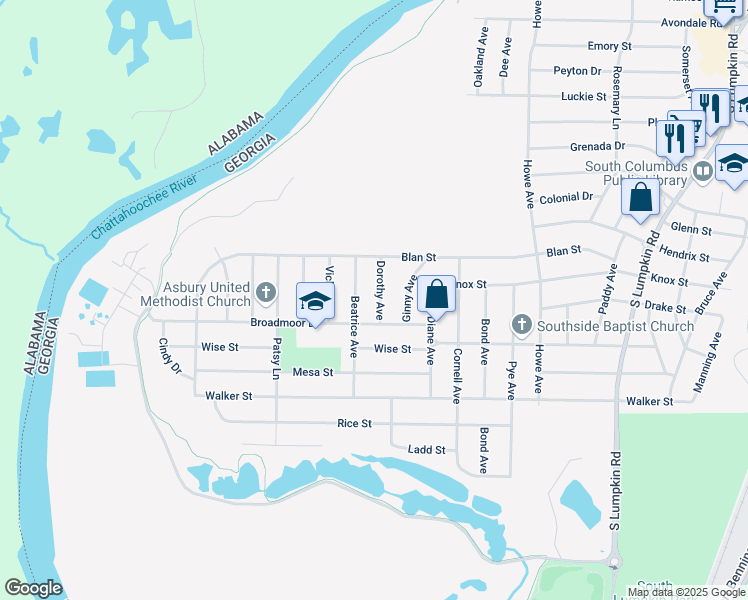 map of restaurants, bars, coffee shops, grocery stores, and more near 2313 Dorothy Avenue in Columbus
