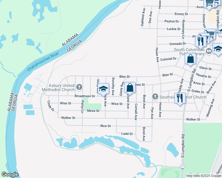 map of restaurants, bars, coffee shops, grocery stores, and more near 2313 Dorothy Avenue in Columbus