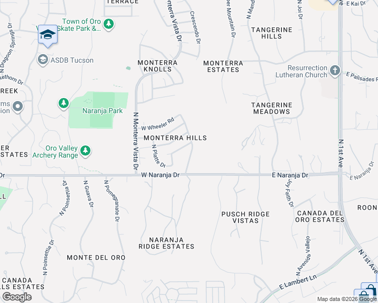 map of restaurants, bars, coffee shops, grocery stores, and more near 11283 North Sawtooth Road in Tucson