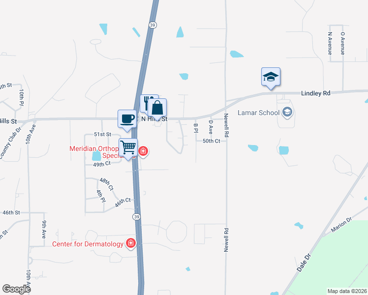 map of restaurants, bars, coffee shops, grocery stores, and more near 5021 B Place in Meridian