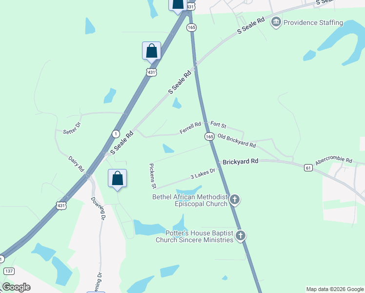 map of restaurants, bars, coffee shops, grocery stores, and more near 14 Hill Street in Phenix City