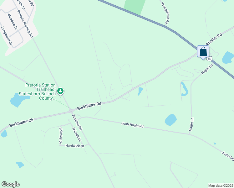 map of restaurants, bars, coffee shops, grocery stores, and more near Trellis Court in Bulloch County