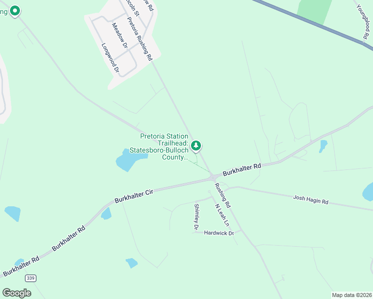 map of restaurants, bars, coffee shops, grocery stores, and more near 407 Railroad Bed S&S Road in Statesboro