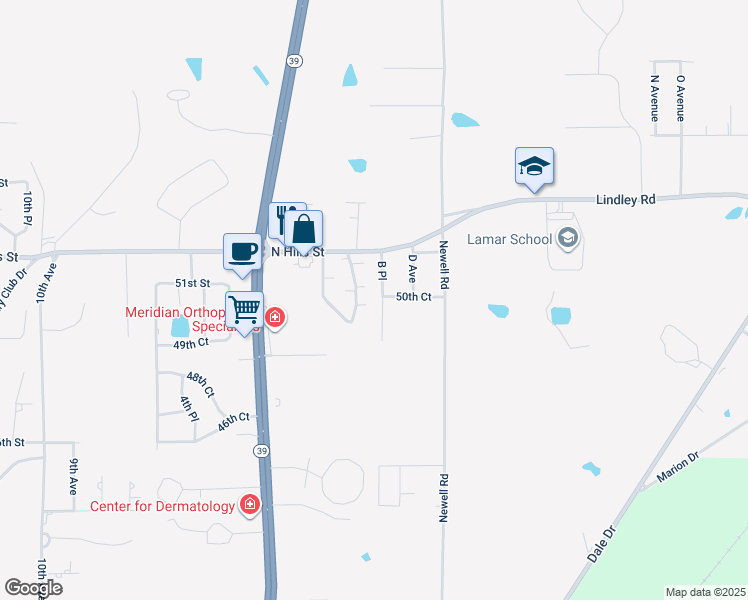 map of restaurants, bars, coffee shops, grocery stores, and more near 5021 B Place in Meridian