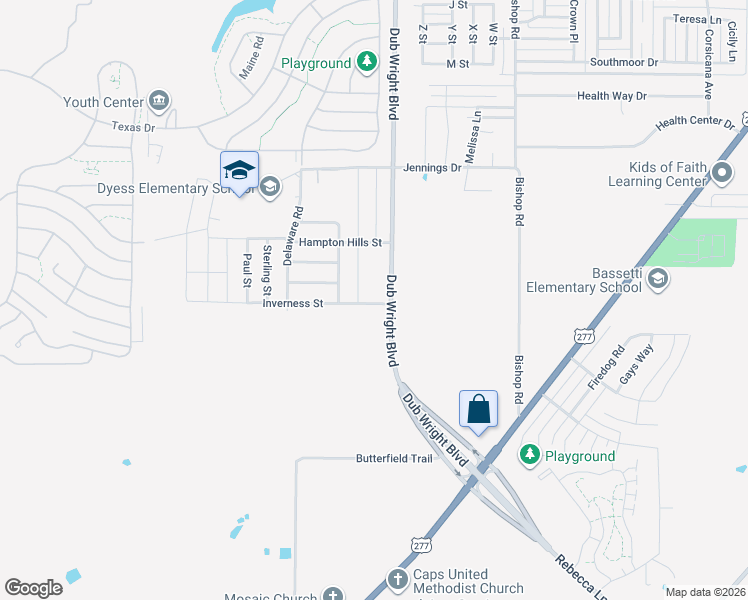 map of restaurants, bars, coffee shops, grocery stores, and more near 6565 Inverness Street in Abilene