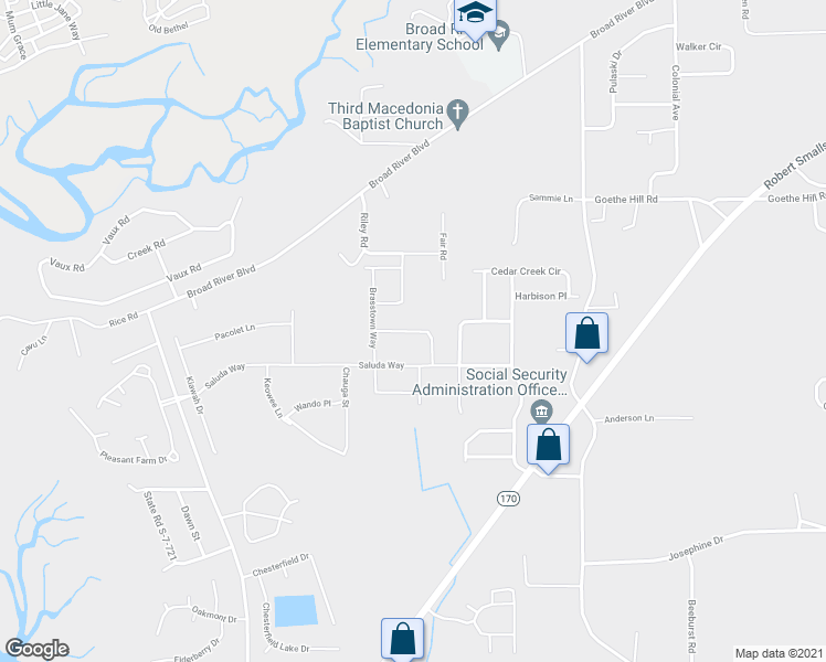 map of restaurants, bars, coffee shops, grocery stores, and more near 33 Catawba Way in Beaufort