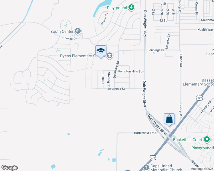 map of restaurants, bars, coffee shops, grocery stores, and more near 6741 Inverness Street in Abilene