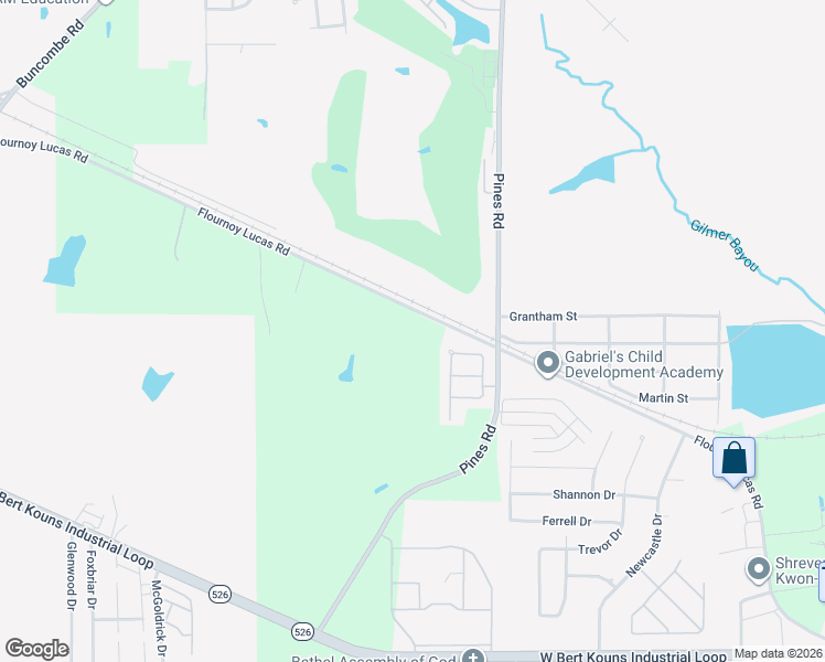 map of restaurants, bars, coffee shops, grocery stores, and more near 6079 Flournoy Lucas Rd in Shreveport