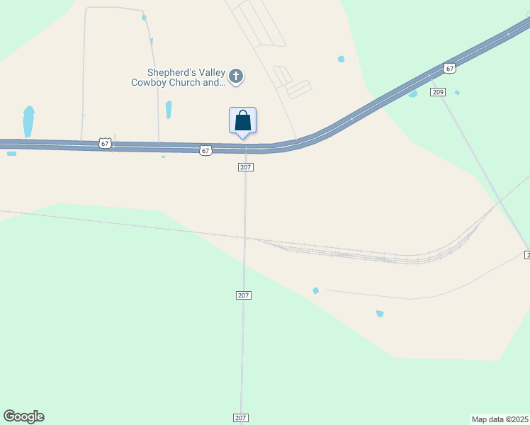 map of restaurants, bars, coffee shops, grocery stores, and more near 301 County Road 207 in Alvarado