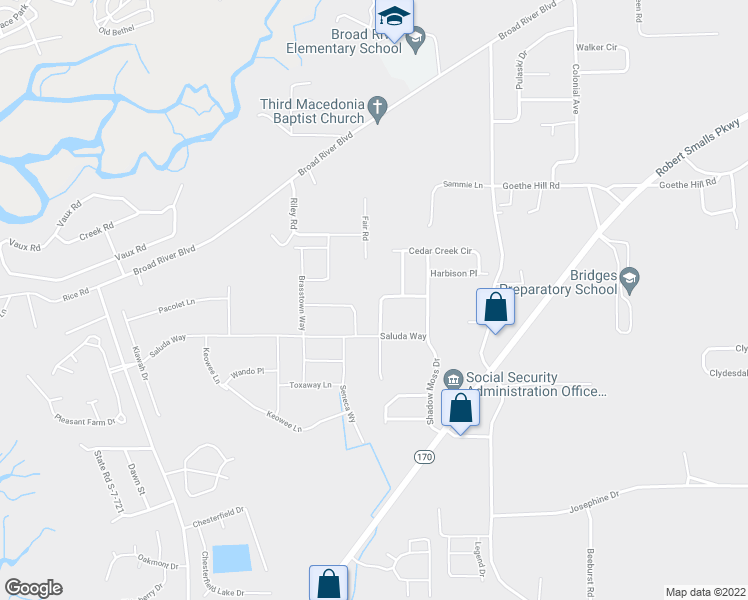 map of restaurants, bars, coffee shops, grocery stores, and more near 18 Pennyroyal Way in Beaufort