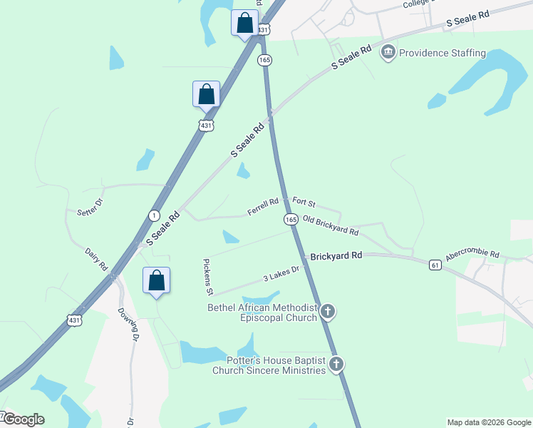 map of restaurants, bars, coffee shops, grocery stores, and more near 14 Hill Street in Phenix City