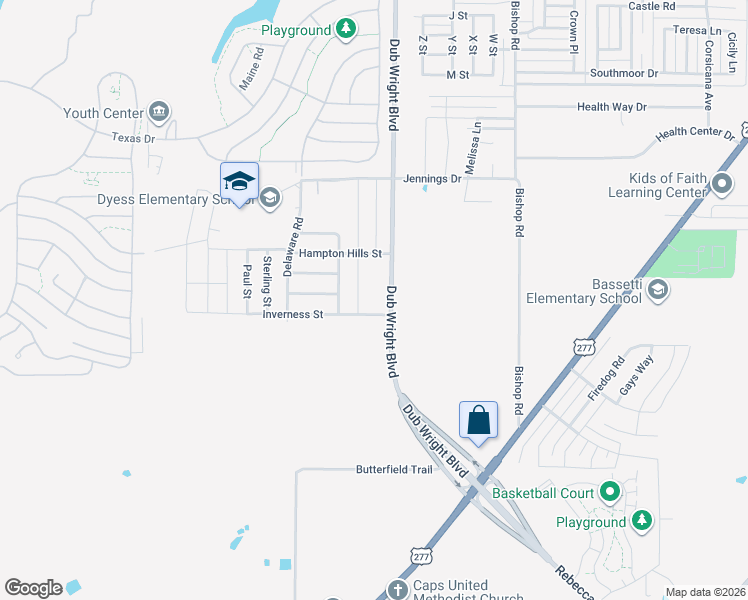 map of restaurants, bars, coffee shops, grocery stores, and more near 6565 Inverness Street in Abilene