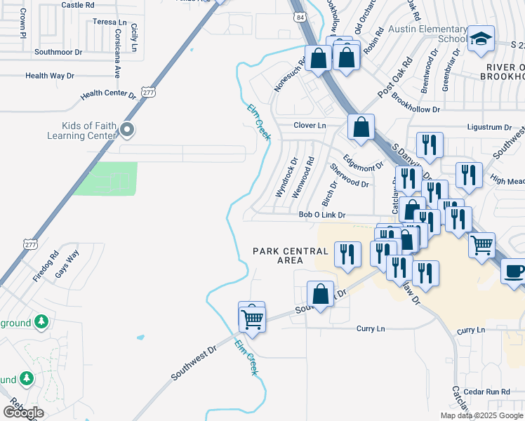 map of restaurants, bars, coffee shops, grocery stores, and more near 3209 Nonesuch Road in Abilene