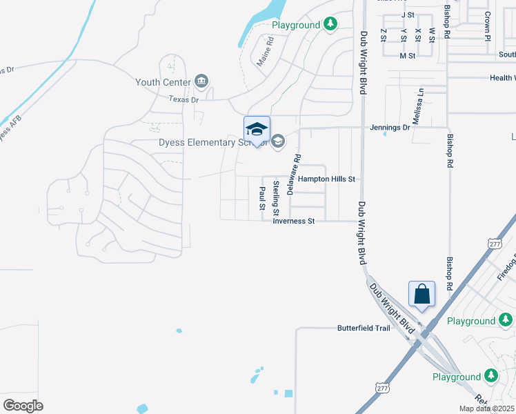 map of restaurants, bars, coffee shops, grocery stores, and more near 3042 Sterling Street in Abilene