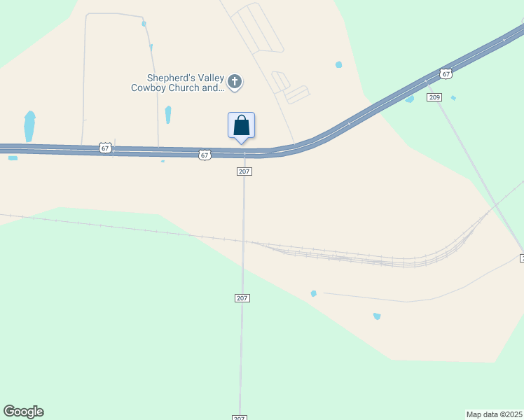 map of restaurants, bars, coffee shops, grocery stores, and more near 301 County Road 207 in Alvarado