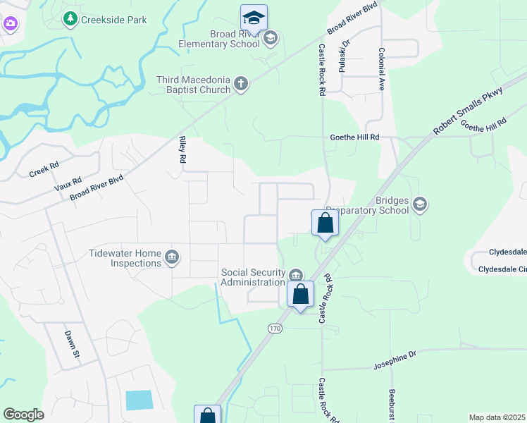 map of restaurants, bars, coffee shops, grocery stores, and more near 8 Pennyroyal Way in Beaufort