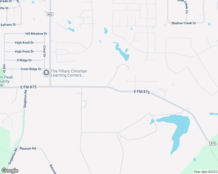map of restaurants, bars, coffee shops, grocery stores, and more near 663 Farm to Market Road 875 in Midlothian