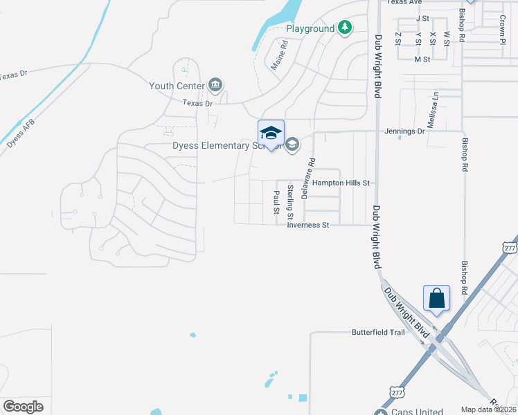 map of restaurants, bars, coffee shops, grocery stores, and more near 3034 Oakley Street in Abilene