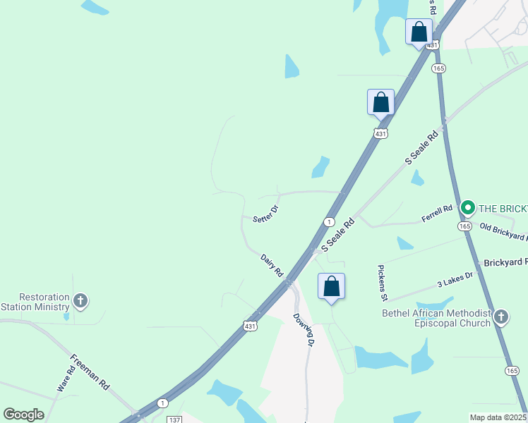 map of restaurants, bars, coffee shops, grocery stores, and more near 8 Setter Drive in Phenix City