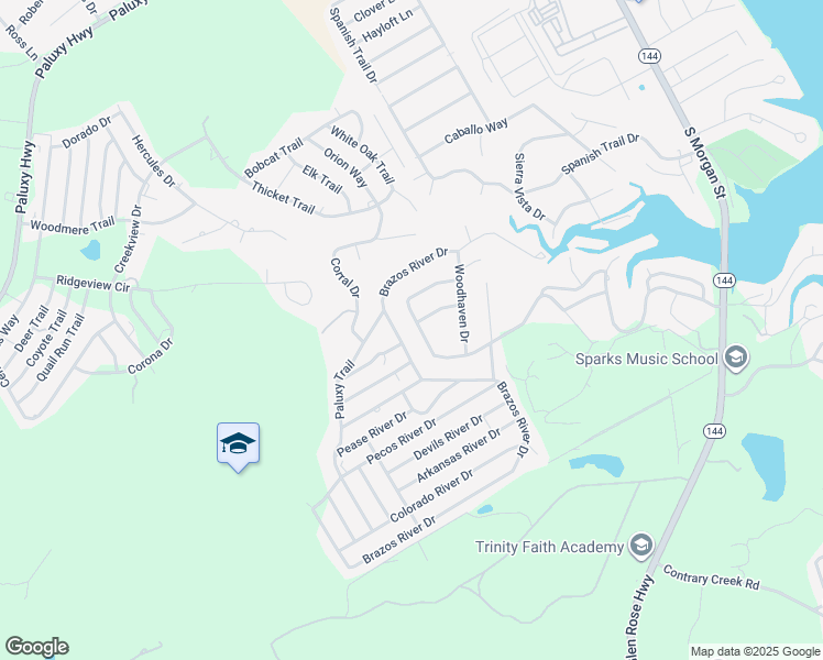 map of restaurants, bars, coffee shops, grocery stores, and more near 701 Heritage Trail in Granbury